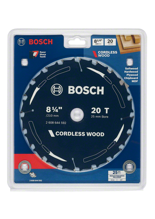 Bosch cordless wood saw blade 8 1/4″ 20 teeth.