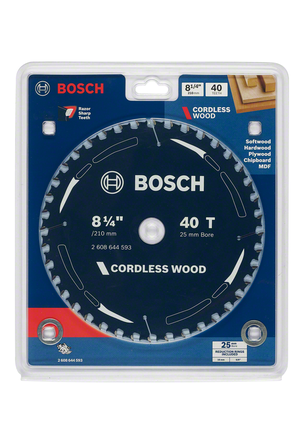 Bosch cordless wood saw blade 8 1/4″ 40 teeth.
