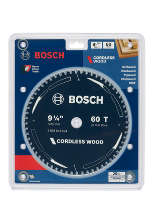 Bosch 9 1/4″ 60 teeth cordless wood saw blade.