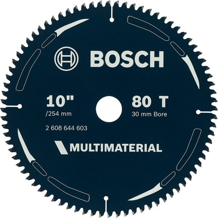 Bosch Multi Material circular saw blade 10 inch 80 teeth.