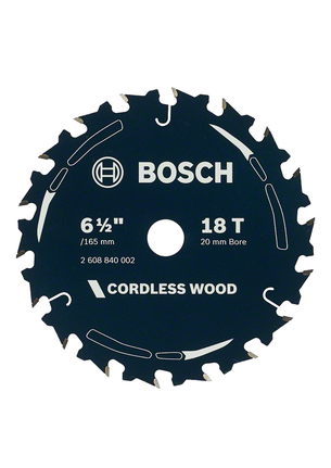 Bosch cordless wood circular saw blade 6 1/2 inch 18 teeth.