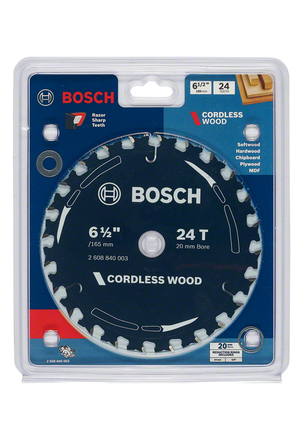 Bosch cordless wood circular saw blade 6 1/2″ 24T.