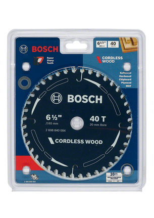 Bosch 6 1/2″ 40T cordless wood saw blade.
