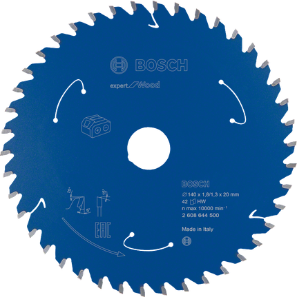 Expert for Wood Circular Saw Blade for Cordless Saws 140x1.8/1.3x20 T42 Bosch Expert for Wood circular saw blade 140mm 42T.