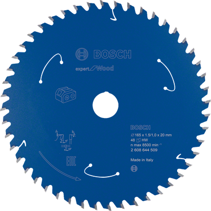 Expert for Wood Circular Saw Blade for Cordless Saws 165x1.5/1x20 T48 Bosch Expert for Wood circular saw blade 165mm 48T.