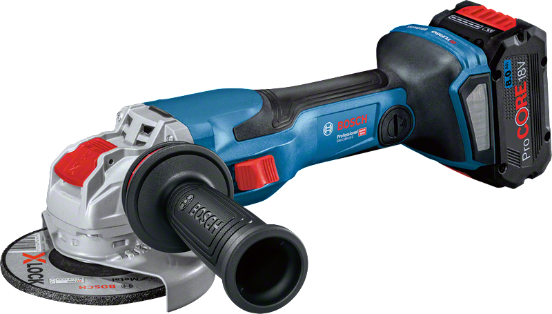 GWX 18V-15 C Bosch GWX 18V-15 C cordless angle grinder with X-LOCK.