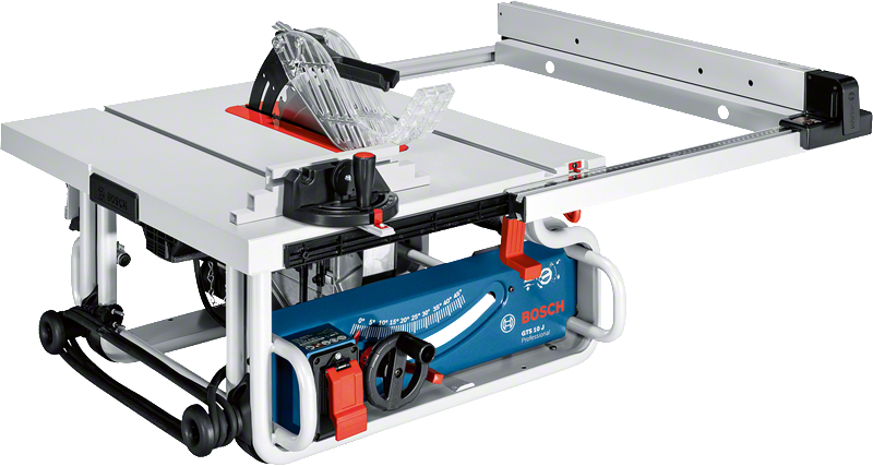 Bosch GTS 10 J table saw with adjustable incline.