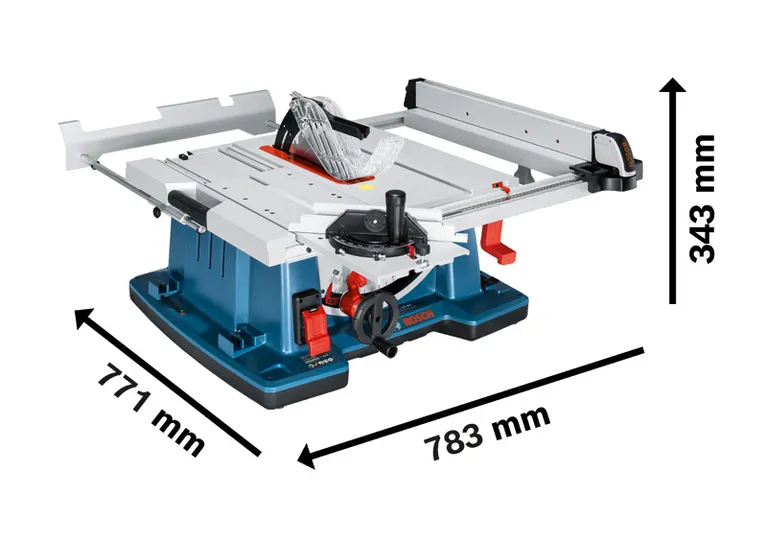 Bosch GTS 10 XC table saw with 254 mm blade.
