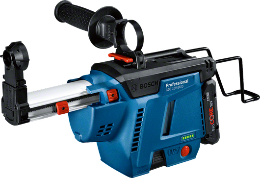 Bosch GDE 18V-26 D integrated dust extractor for drills.