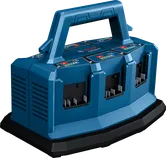 Bosch GAL 18V6-80 charger with six battery slots.