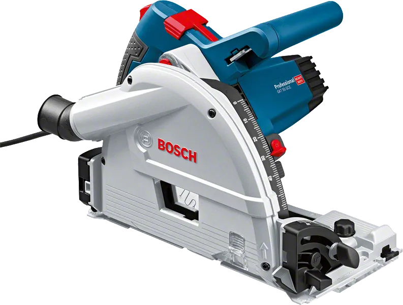 Bosch GKT 55 GCE plunge saw with depth adjustment.