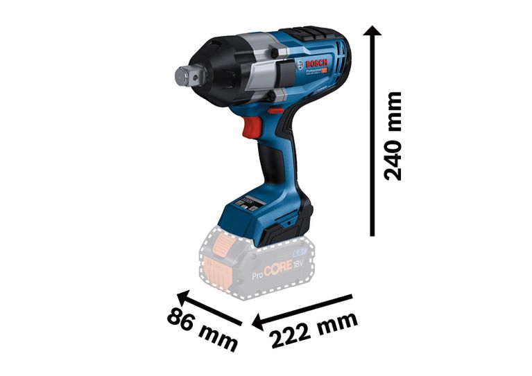 Bosch GDS 18V-1050 H cordless impact wrench, max 1050 Nm.