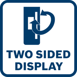 Two sided display for convenient laser detection 