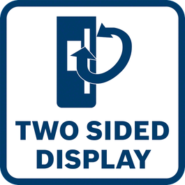 Two sided display for convenient laser detection