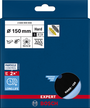 EXPERT Multihole Sanding Pad Universal, 150 mm, Hard Bosch EXPERT Multihole Sanding Pad 150 mm hard.