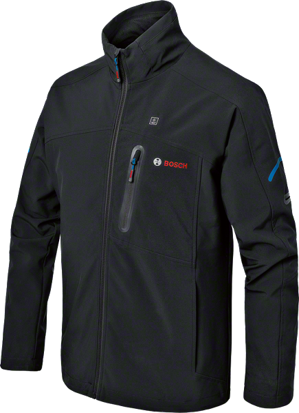 Bosch GHJ 12+18V XA heated jacket, black softshell.