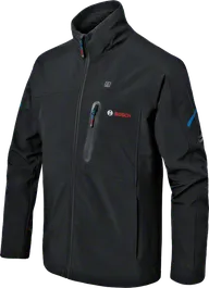 Bosch GHJ 12+18V XA heated jacket, black softshell.