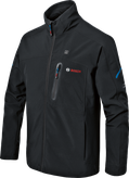Bosch GHJ 12+18V XA heated jacket, black softshell.