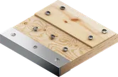 Wood with tough metal Wood with metal.