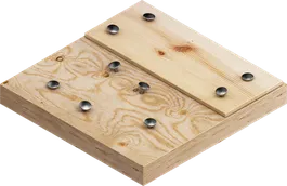 Wood with nails.