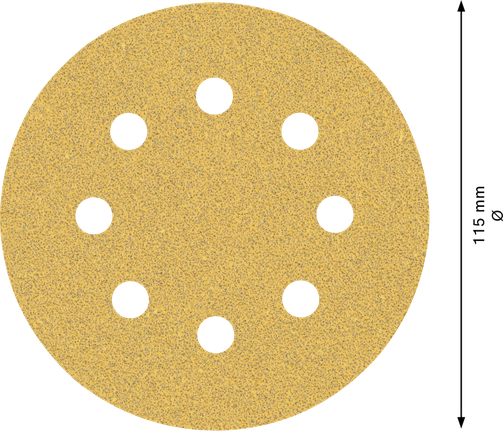 EXPERT C470 Sandpaper with 8 holes for Random Orbital Sanders 115 mm, G 60 5-pc EXPERT C470 Sandpaper with 8 holes for Random Orbital Sanders 115 mm, G 60 5-pc