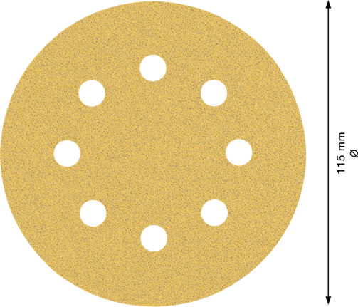 EXPERT C470 Sandpaper with 8 holes for Random Orbital Sanders 115 mm, G 80 5-pc EXPERT C470 Sandpaper with 8 holes for Random Orbital Sanders 115 mm, G 80 5-pc