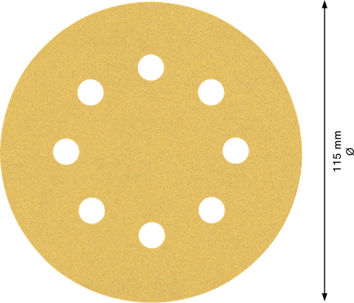 EXPERT C470 Sandpaper with 8 holes for Random Orbital Sanders 115 mm, G 120 5-pc EXPERT C470 Sandpaper with 8 holes for Random Orbital Sanders 115 mm, G 120 5-pc