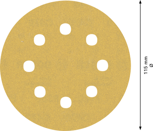 EXPERT C470 Sandpaper with 8 holes for Random Orbital Sanders 115 mm, G 180 5-pc EXPERT C470 Sandpaper with 8 holes for Random Orbital Sanders 115 mm, G 180 5-pc