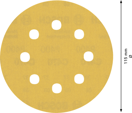 EXPERT C470 Sandpaper with 8 holes for Random Orbital Sanders 115 mm, G 400 5-pc EXPERT C470 Sandpaper with 8 holes for Random Orbital Sanders 115 mm, G 400 5-pc