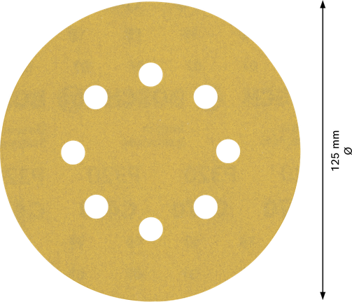 EXPERT C470 Sandpaper with 8 holes for Random Orbital Sanders 125 mm, G 320 5-pc EXPERT C470 Sandpaper with 8 holes for Random Orbital Sanders 125 mm, G 320 5-pc