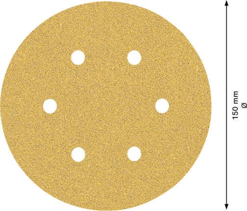 EXPERT C470 Sandpaper with 6 holes for Random Orbital Sanders 150 mm, G 60 5-pc EXPERT C470 Sandpaper with 6 holes for Random Orbital Sanders 150 mm, G 60 5-pc