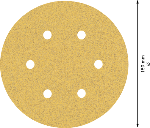 EXPERT C470 Sandpaper with 6 holes for Random Orbital Sanders 150 mm, G 80 5-pc EXPERT C470 Sandpaper with 6 holes for Random Orbital Sanders 150 mm, G 80 5-pc