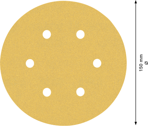 EXPERT C470 Sandpaper with 6 holes for Random Orbital Sanders 150 mm, G 120 5-pc EXPERT C470 Sandpaper with 6 holes for Random Orbital Sanders 150 mm, G 120 5-pc