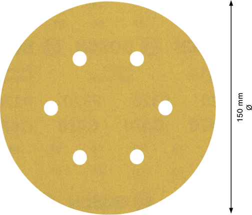 EXPERT C470 Sandpaper with 6 holes for Random Orbital Sanders 150 mm, G 320 5-pc EXPERT C470 Sandpaper with 6 holes for Random Orbital Sanders 150 mm, G 320 5-pc