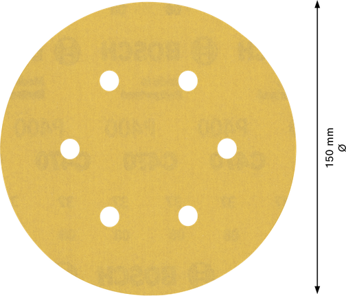 EXPERT C470 Sandpaper with 6 holes for Random Orbital Sanders 150 mm, G 400 5-pc EXPERT C470 Sandpaper with 6 holes for Random Orbital Sanders 150 mm, G 400 5-pc