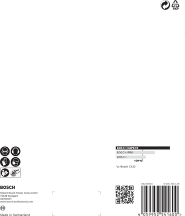 EXPERT C470 Sandpaper Set for Random Orbital Sanders 150 mm, 6 holes, G 60/120/240 6-pc Bosch EXPERT C470 sandpaper set 150 mm.