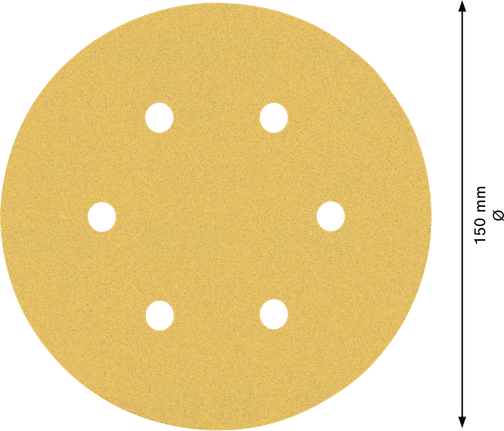 EXPERT C470 Sandpaper Set for Random Orbital Sanders 150 mm, 6 holes, G 60/120/240 6-pc Bosch EXPERT C470 150mm sandpaper disc with 6 holes.