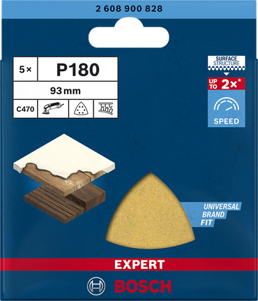 Bosch C470 93 mm P180 delta sandpaper 5-pack.
