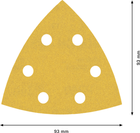 Bosch EXPERT C470 93mm delta sandpaper with 6 holes.