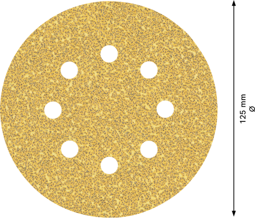 EXPERT C470 Sandpaper with 8 holes for Random Orbital Sanders 125 mm, G 40 50-pc EXPERT C470 Sandpaper with 8 holes for Random Orbital Sanders 125 mm, G 40 50-pc