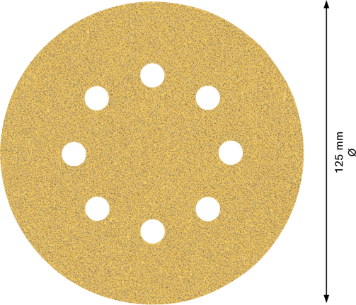 EXPERT C470 Sandpaper with 8 holes for Random Orbital Sanders 125 mm, G 60 50-pc EXPERT C470 Sandpaper with 8 holes for Random Orbital Sanders 125 mm, G 60 50-pc