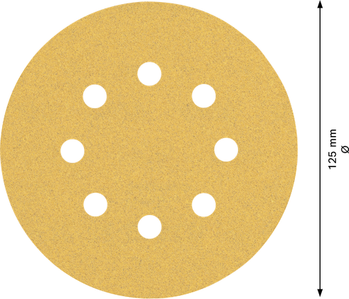 EXPERT C470 Sandpaper with 8 holes for Random Orbital Sanders 125 mm, G 100 50-pc EXPERT C470 Sandpaper with 8 holes for Random Orbital Sanders 125 mm, G 100 50-pc