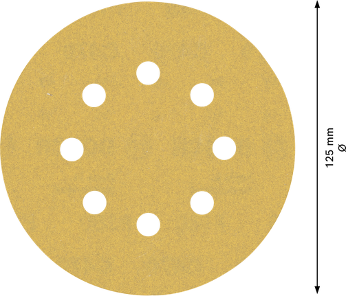 EXPERT C470 Sandpaper with 8 holes for Random Orbital Sanders 125 mm, G 180 50-pc EXPERT C470 Sandpaper with 8 holes for Random Orbital Sanders 125 mm, G 180 50-pc