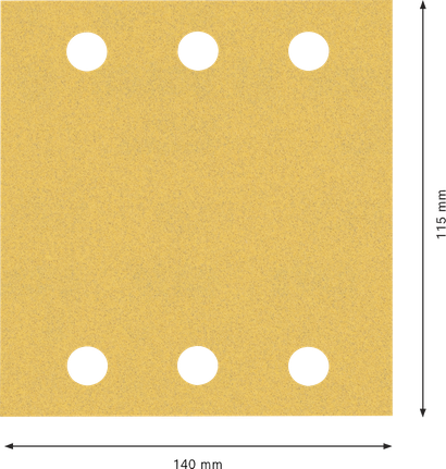 Bosch EXPERT C470 sandpaper sheet 115x140 mm with dust holes.