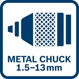 A metal chuck makes your tool more robust thereby increasing its lifetime and stability