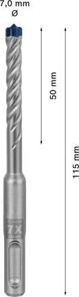 EXPERT SDS plus-7X Hammer Drill Bit 7 x 50 x 115 mm EXPERT SDS plus-7X Hammer Drill Bit 7 x 50 x 115 mm