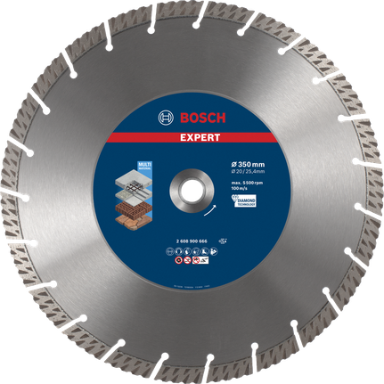 EXPERT MultiMaterial Diamond Cutting Disc 350 x 20/25.40 x 3.3 x 15 mm Bosch EXPERT MultiMaterial Diamond Cutting Disc 350 mm.