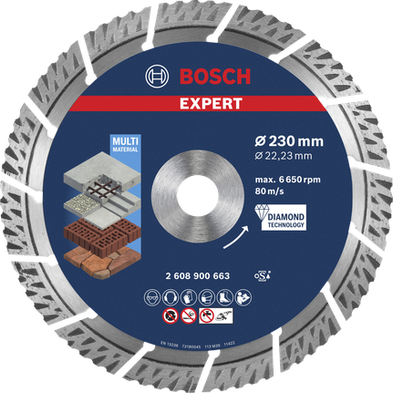 Bosch EXPERT Multi Material Diamond Cutting Disc 230 mm.