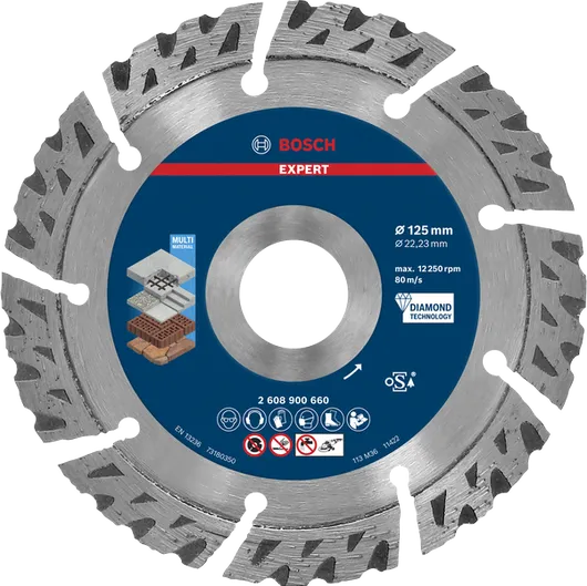 EXPERT Multi Material Diamond Cutting Disc Bosch EXPERT MultiMaterial diamond cutting disc 125mm.