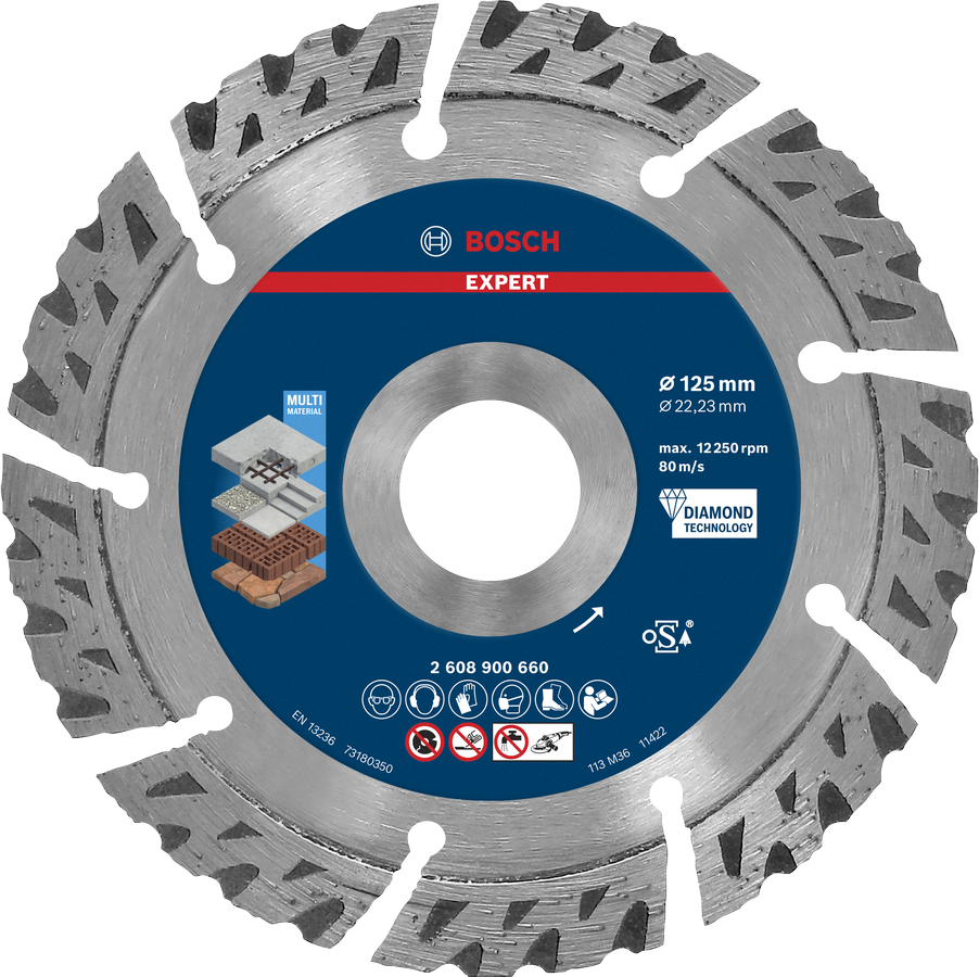 Bosch EXPERT MultiMaterial diamond cutting disc 125mm.